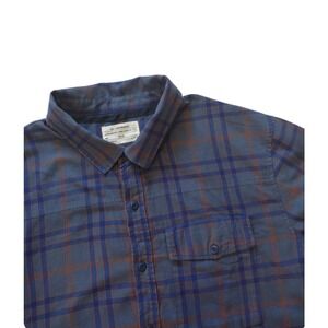 REI Button Up Shirt Men's XL Blue Plaid Casual‎ Long Sleeve  Outdoor 100% Cotton